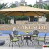 Picture of Outdoor Double Curved Arm Columbus Style Patio Umbrella for Garden and Beach