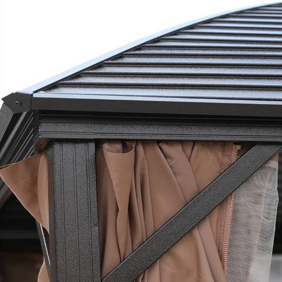 Picture of Modern Aluminium Four-Corner Gazebo Tent Sun Shelter for Villa Terrace and Garden