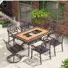 Picture of Cast Aluminium Outdoor Long Table and Chair Set, Waterproof, Sun-Resistant, for Guesthouses