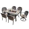 Picture of Cast Aluminium Outdoor Long Table and Chair Set, Waterproof, Sun-Resistant, for Guesthouses
