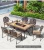 Picture of Cast Aluminium Outdoor Long Table and Chair Set, Waterproof, Sun-Resistant, for Guesthouses