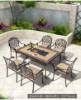 Picture of Cast Aluminium Outdoor Long Table and Chair Set, Waterproof, Sun-Resistant, for Guesthouses