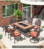 Picture of Cast Aluminium Outdoor Long Table and Chair Set, Waterproof, Sun-Resistant, for Guesthouses