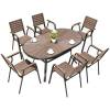 Picture of Wood Plastic Composite Outdoor Table and Chair Set, Treated Timber, Waterproof Patio Furniture