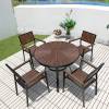 Picture of Wood Plastic Composite Outdoor Table and Chair Set, Treated Timber, Waterproof Patio Furniture
