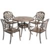 Picture of Cast Aluminium Outdoor Table and Chair Set for Terrace, Balcony and Garden