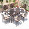 Picture of Cast Aluminium Outdoor Table and Chair Set, Waterproof and Sun-Resistant, Garden Patio