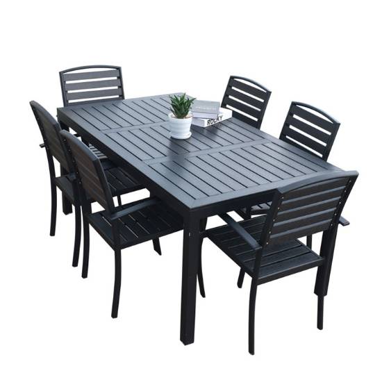 Picture of Outdoor Wood Plastic Composite Table and Chair Set, Treated Timber Patio Dining