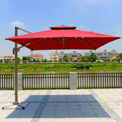 Picture of Sun Protection Roman Umbrella, Large Outdoor Patio and Beach Umbrella for Cafes