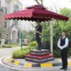 Picture of Outdoor Sentry Post Umbrella, Guard Booth Sun Shade, Roman Umbrella for Property Entrances