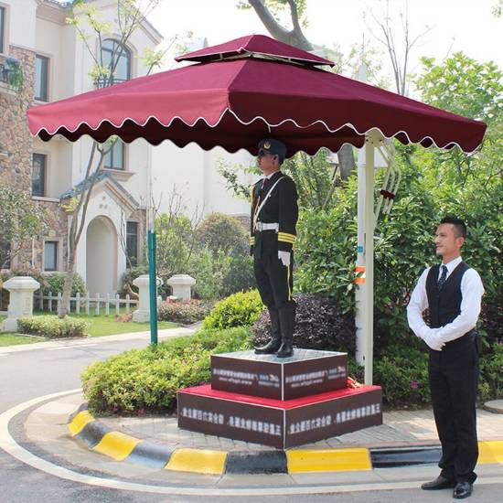 Picture of Outdoor Sentry Post Umbrella, Guard Booth Sun Shade, Roman Umbrella for Property Entrances