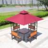 Picture of Outdoor Composite Timber Gazebo with Wrought Iron Floral Detail, Villa Garden Pavilion