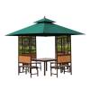 Picture of Outdoor Composite Timber Gazebo with Wrought Iron Floral Detail, Villa Garden Pavilion