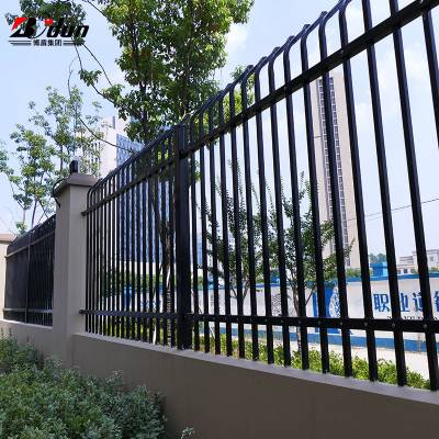 Zinc Steel Estate Boundary Fence, Factory Guard Fence, School and Villa Courtyard Outdoor Railing, Double Posts