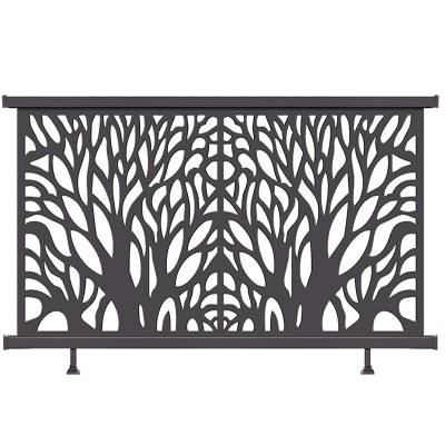 Chinese Style Minimalist Aluminium Alloy Balcony Railing, Premium Villa Outdoor Courtyard Aluminium Fence
