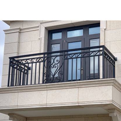 Picture of Zinc Steel Wrought Iron Style Balcony Railing, Indoor and Outdoor Loft Balustrade, Minimalist Rust-Proof Home Fence