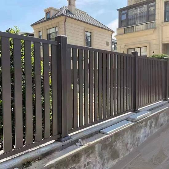 Picture of Minimalist Aluminium Garden Fence, European Style Villa Courtyard Railing and Boundary Barrier