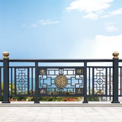 Villa Aluminium Balcony Balustrade, Chinese Style Wrought Aluminium Stair Handrail