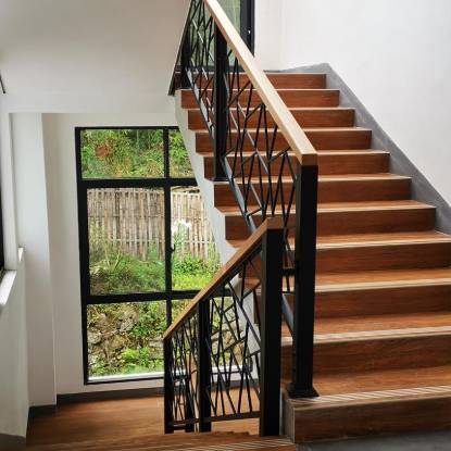 Picture of Timber-Look Fence and Stair Handrail, Balcony Balustrade in Wrought Iron, Zinc Steel or Aluminium