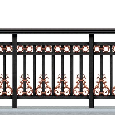Aluminium Alloy Villa Balcony Railing and Courtyard Fence, Indoor Wrought Iron Style and Outdoor Railing