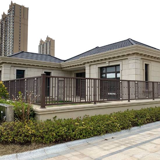 Picture of Zinc Steel Balcony Balustrade, Rust-Proof Wrought Iron Style Outdoor Fence, Modern
