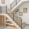 Picture of Indoor Villa Stair and Balcony Wrought Iron and Solid Timber Balustrade Handrail, Anti-Slip