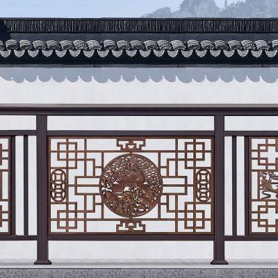 Aluminium Alloy Garden Villa Loft Handrail Fence, Square Tube Aluminium Railing, Anti-Climb