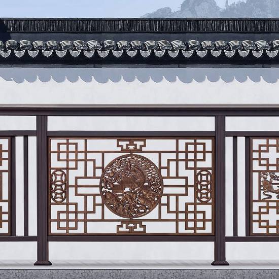 Picture of Aluminium Alloy Garden Villa Loft Handrail Fence, Square Tube Aluminium Railing, Anti-Climb