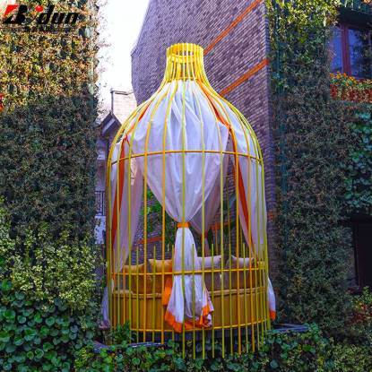 Picture of Zinc Steel Landscape Railing, Wrought Iron Birdcage Style, Outdoor Metal Fence for Courtyard, Anti-Climb