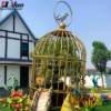 Picture of Zinc Steel Landscape Railing, Wrought Iron Birdcage Style, Outdoor Metal Fence for Courtyard, Anti-Climb
