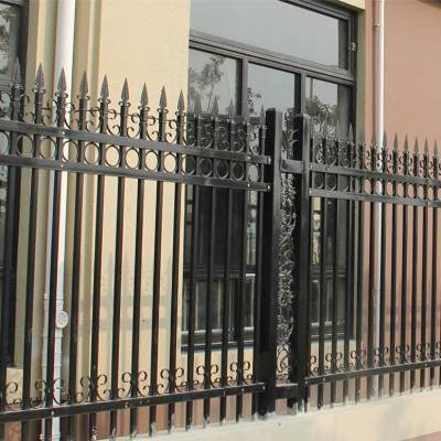 Outdoor Zinc Steel Perimeter Fence, Wrought Iron Style Metal Security Fencing, Aluminium