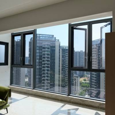 Customisable Thermal Break Aluminium Slim Frame Casement Window, Floor-to-Ceiling