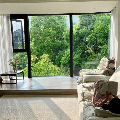 Custom Soundproof Thermal Break Aluminium Casement Window System, Floor-to-Ceiling