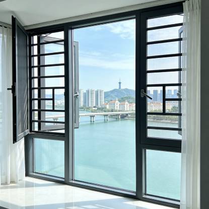 Picture of Custom Thermal Break Aluminium Security Casement Window System, Floor-to-Ceiling, Balcony