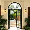 Picture of French Vintage Aluminium Arched Double Hinged Door for Courtyard and Entry