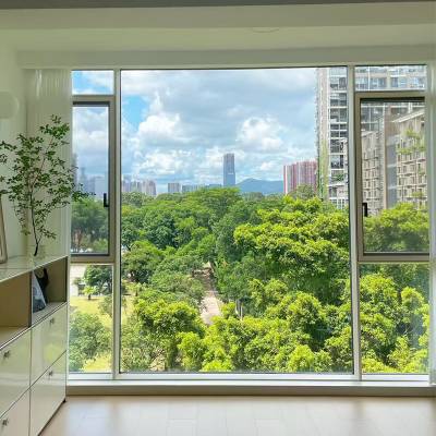 Custom Thermal Break Aluminium Soundproof Casement Window System, Bedroom, Floor-to-Ceiling