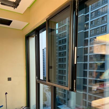 Picture of Aluminium Alloy Tilt and Turn Window System, Thermal Break, Soundproof Floor-to-Ceiling Glass for Balcony