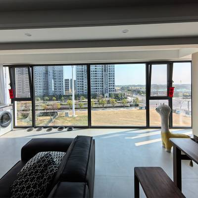 Custom Thermal Break Aluminium Floor-to-Ceiling Glass Doors and Windows, Outward Opening