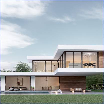 Picture of Ultra-Narrow Frame Aluminium Alloy Double Glazed Sliding Door, Modern Villa Courtyard Partition