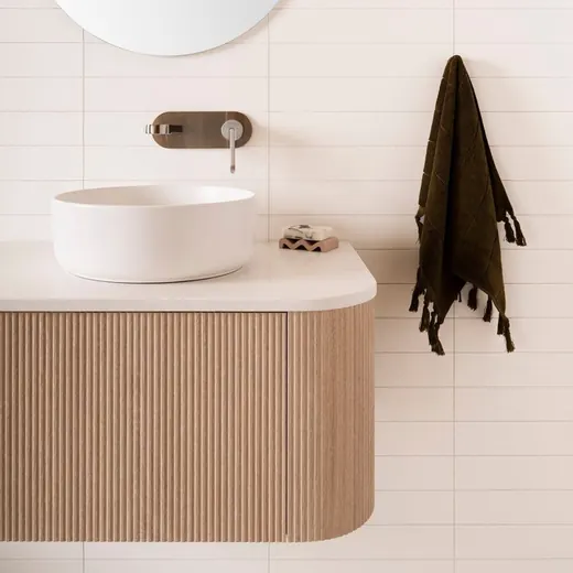 Waverley 900 wall-hung vanity, coastal oak